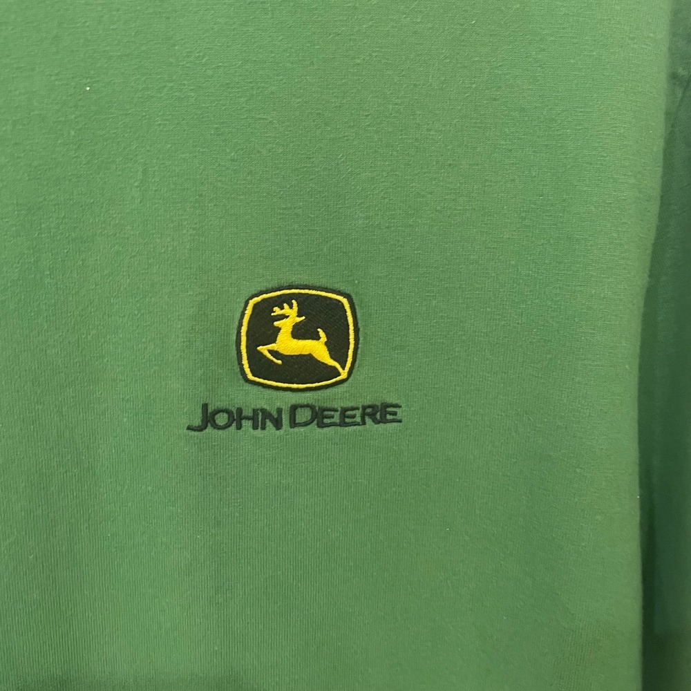 John Deere Mens Green Short Sleeve Embroidered Logo T-Shirt Size Medium M - Picture 3 of 5